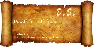 Dobár Sándor névjegykártya