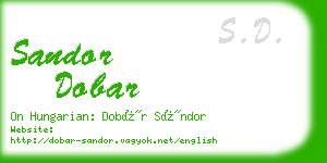 sandor dobar business card